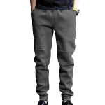 Men Dark Grey Warm Snow Hiking Trousers With Fleece Lining